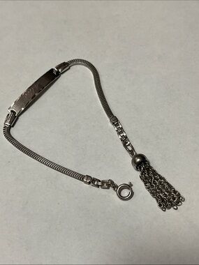 1940’s Sterling ID Bracelet with Tassel Charm
